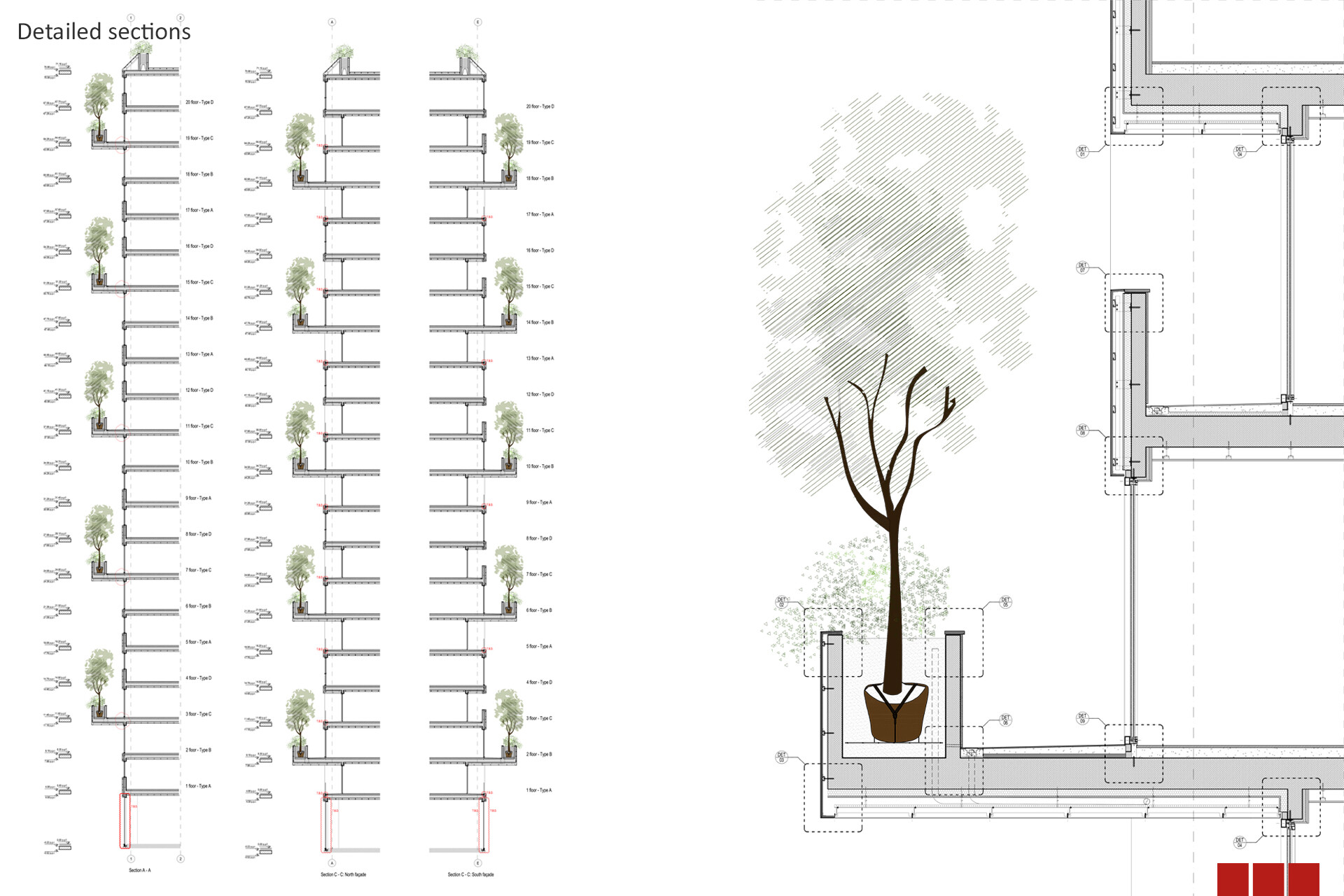 Progettazione facciate Bosco Verticale Tirana