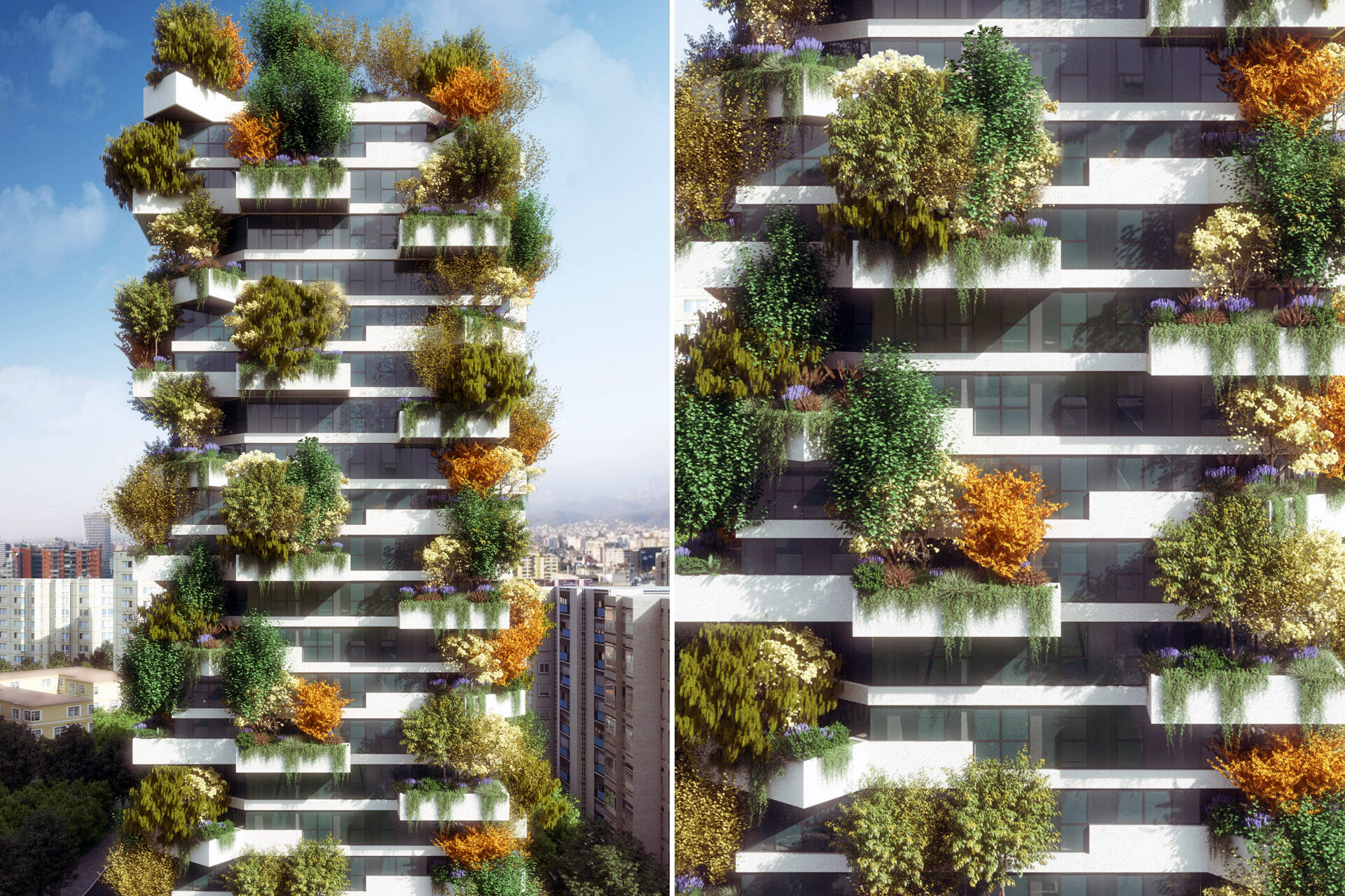 Facade Design Vertical Forrest Tirana