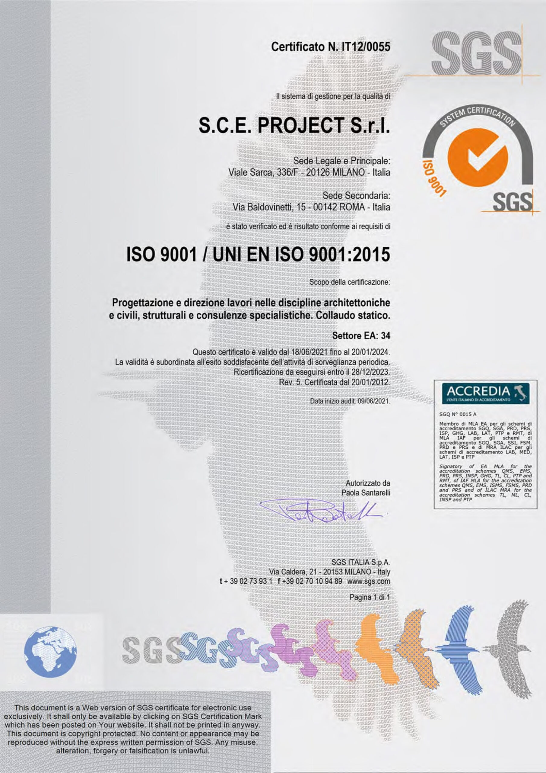 ISO9001, SCE Project, Qualità
